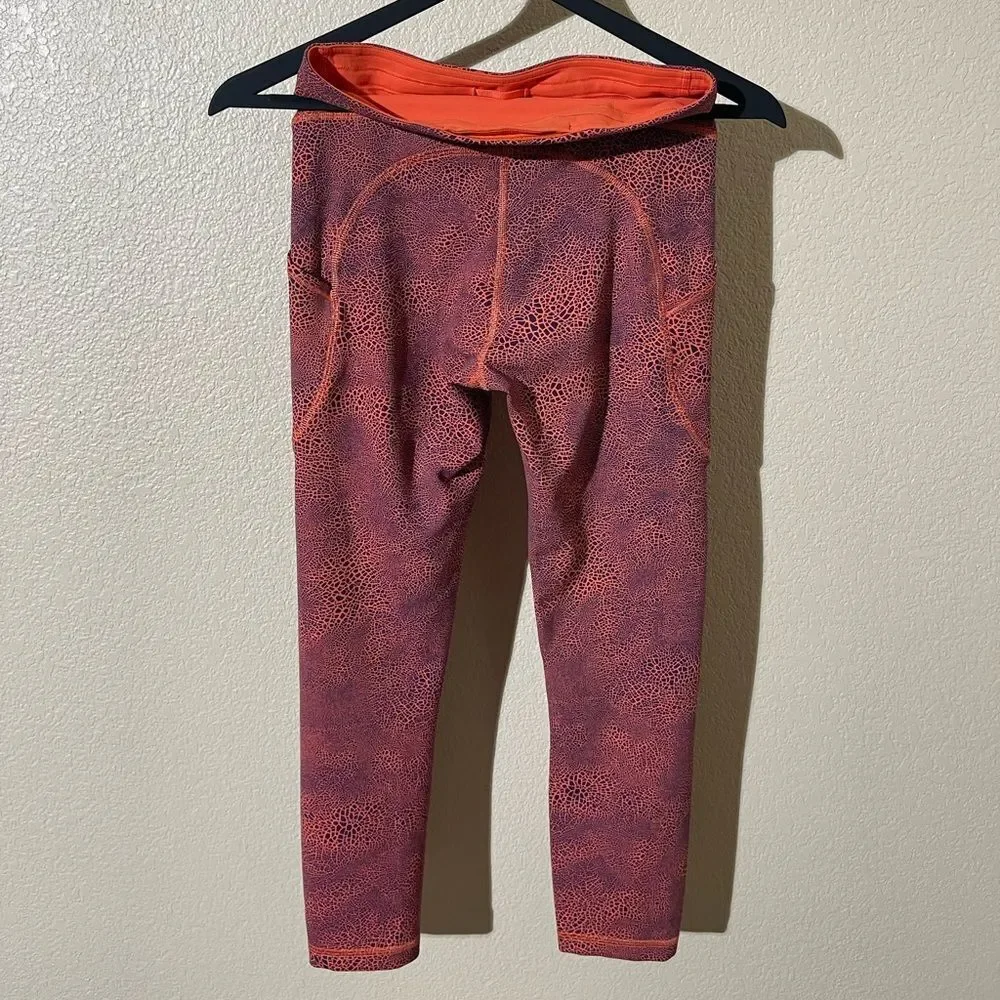 Lululemon Athletica Orange Patterned Leggings